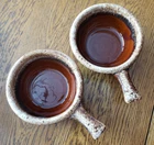 Hull Pottery Brown Glaze Drip 5 In Casserole Soup Crocks Set of 2 Oven Proof USA