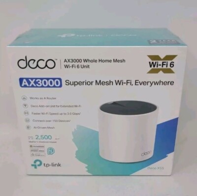 TP-Link Deco X55 Deco AX3000 WiFi 6 Mesh System DECOX55. 1 Pack