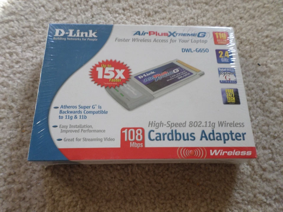 D-Link DWL-G650 Wireless Cardbus Adapter, 802.11g, 108Mbps - Image 2 of 4