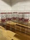 VINTAGE SET OF 5 COCA COLA TIFFANY STYLE STAINED FROSTED DRINKING GLASS