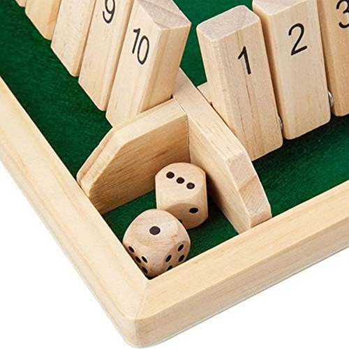 4 Players Shut The Box Wooden Traditional Pub Dice Family Kids Childrens Game UK - Picture 15 of 22