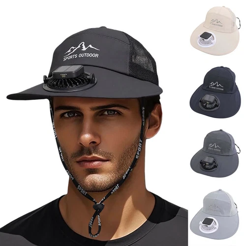 Hat with Fans Solar Power for Men Women Sun USB Charging Sombrero Con Ventilador
