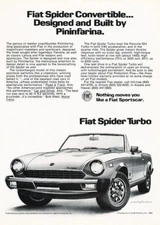 1982 Fiat Spider Turbo bw Pininfarina Classic Ad P48