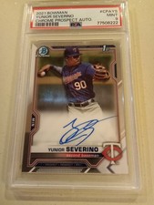 2021 Bowman Chrome Yunior Severino AUTOGRAPH #CPA-YS Graded PSA 9 Mint