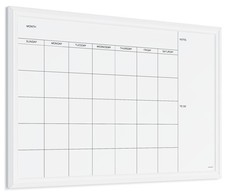 U Brands Magnetic Dry Erase Calendar White Board, 30" x 20", Whit
