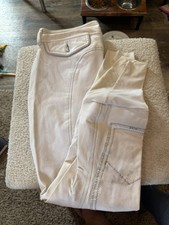 Romatelli Breeches IT 42 (US 26) White Bling Knee Patch 