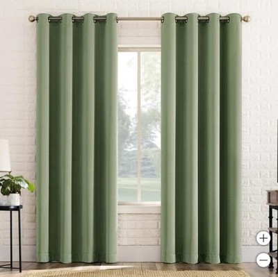 Sun Zero Blackout Curtains Green 2-Pack Broderick Theater Grade Energy Efficient