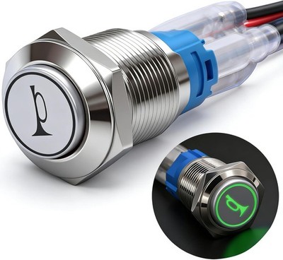 Twidec/16MM Raised Speaker Horn Momentary Push Button Switch 5/8'' Mounting Hole