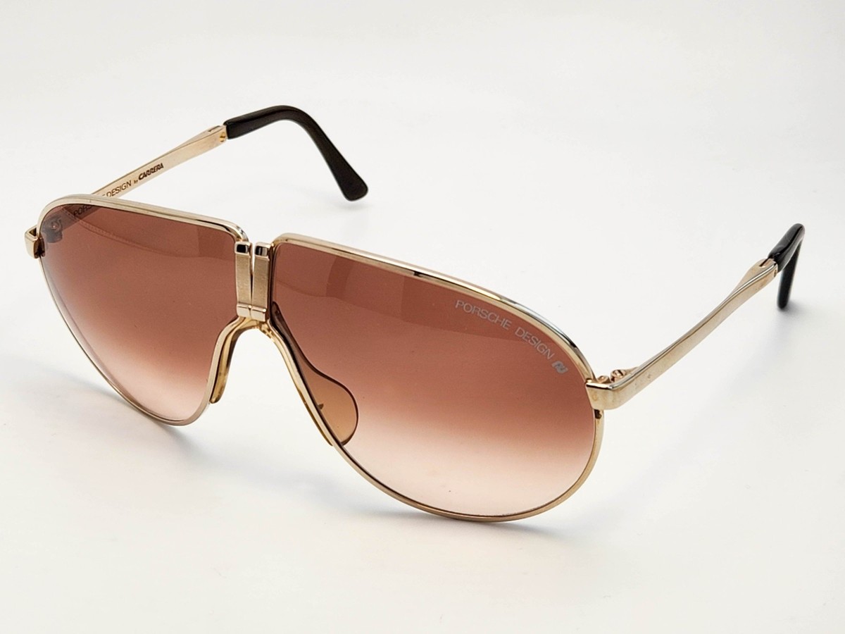 Authentic Porsche Design 5622 Folding Sunglasses Gold Frame 