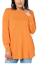 Denim & Co. Women's Essentials Heavenly Jersey Swing Tunic Pumpkin