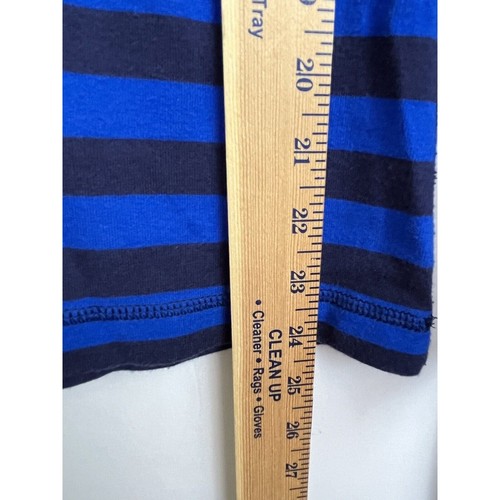 Hanna Anderson Boys/Girls Medium Blue Black Striped Pajamas Top and Bottoms - Picture 7 of 8