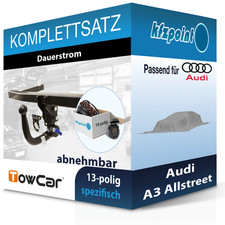 TOWCAR Anhängekupplung abnehmbar und E-Satz 13polig für Audi A3 Allstreet 24- FP