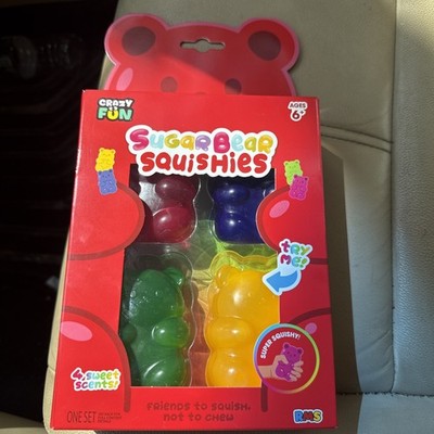 RMS Crazy Fun Sugar Bear Squishies Set 4-pack Scented Gummy Bear Squish Toy NEW