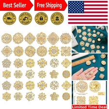 36 Pieces Clear Rhinestone Brooches for Crafts Crystal Flower Brooch Pins wit...