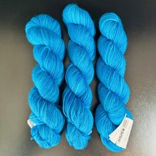 VINTAGE KOIGU KPM YARN - 3 Skeins "Vibrant Aqua Blue" 175 Yards 100 Merino