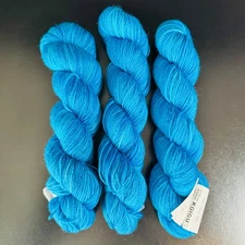 VINTAGE KOIGU KPM YARN - 3 Skeins "Vibrant Aqua Blue" 175 Yards 100% Merino