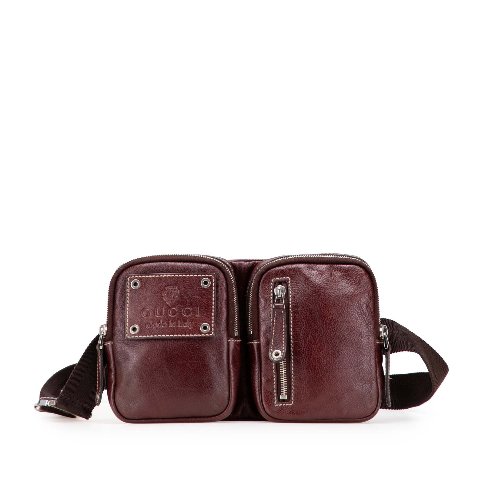 Authentic Gucci Hysteria Red Burgundy Leather Belt Bag