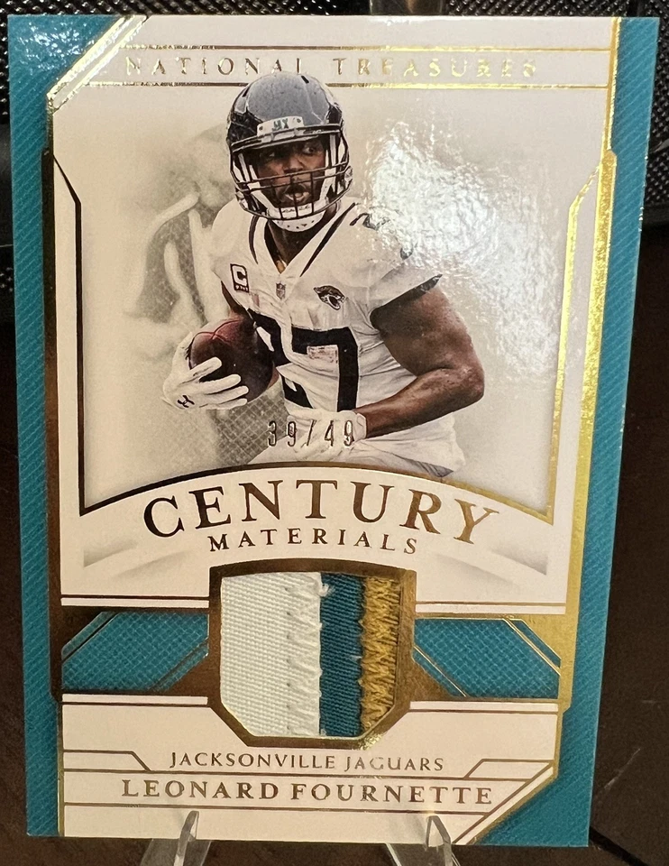 2018 National Treasures Leonard Fournette Century Materials 3 Color Patch /49 - Image 3 of 4