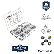 Stainless Steel Hose Clamp Assortment Kit- 60 Pieces, Adjustable 1/4''- 1-1/2...