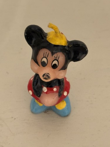 Vintage Minnie Mouse Wax Candle Figure 1980s Pie-Eyed Disney Collectible Unused - Picture 2 of 7