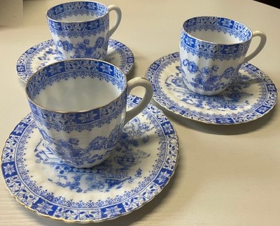 Tillowitz China Blau Porzellan 3 St. Kaffe-/Tee- o. Moccatassen R. Schlegelmilch