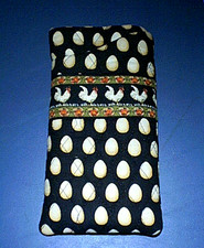 VERA BRADLEY Designs Quilted Soft Cloth Double Eyeglass Case ROOSTER/CHICKEN EGG