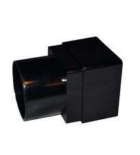 Square to Round Downpipe Adapter - Black - FREE Next-Day Delivery