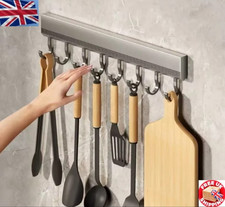 Wall Mounted Multipurpose Aluminium Kitchen Utensil Storage Rack Holder