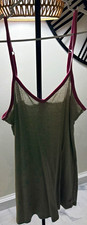 Victoria's Secret PINK Gray Striped Camisole Tank Adjustable Straps Size L
