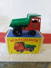 1962 Matchbox Lesney 2 Muir Hill Dumper Truck Muir Hill Decal BPWs E Box MIB 2c
