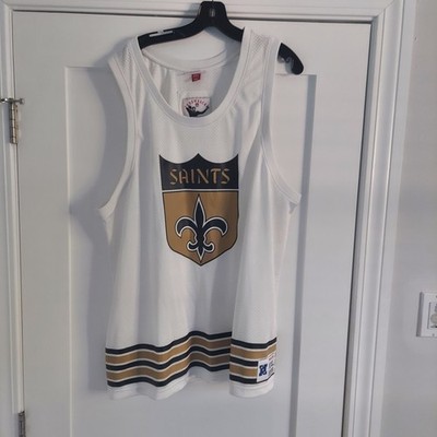 MITCHELL AND NESS NEW ORLEANS SAINTS THROWBACK TANK TOP SIZE 2XL
