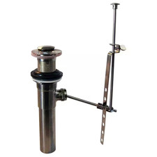 Pop-Up Lavatory Drain with Overflow Holes, Satin Nickel