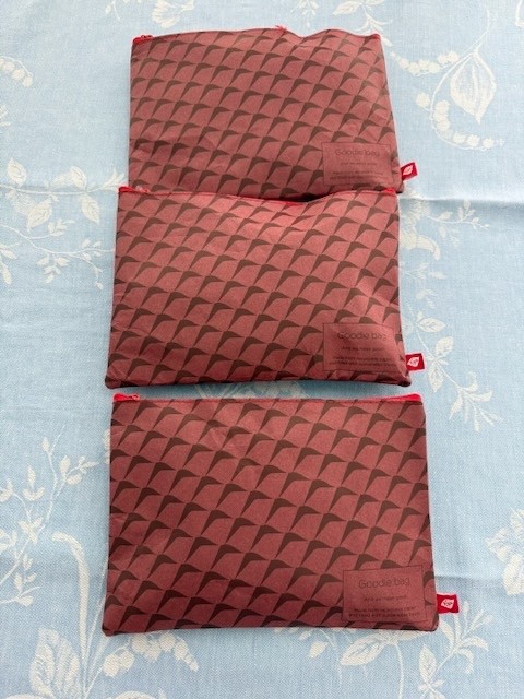 New Virgin Atlantic Airlines Amenity Bags Set 3 Burgundy First Class Business