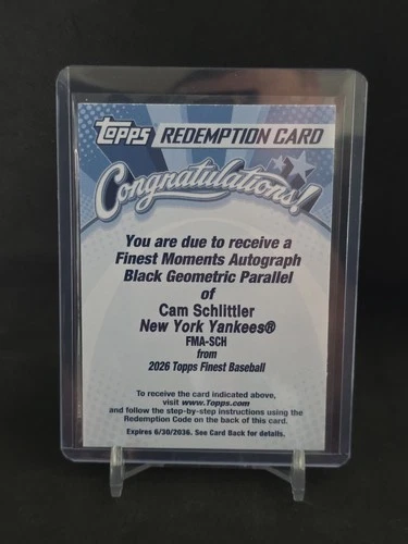 2026 Topps Finest Cam Schlittler Black Geometric (RAW)