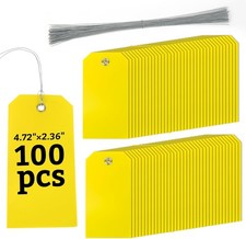 Waterproof Shipping Tags with Wire 100PCS Blank Hang Label Tags