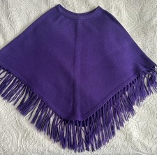 Alpaca Wool Purple Poncho Shawl by  Baby Alpaca  Made in Peru