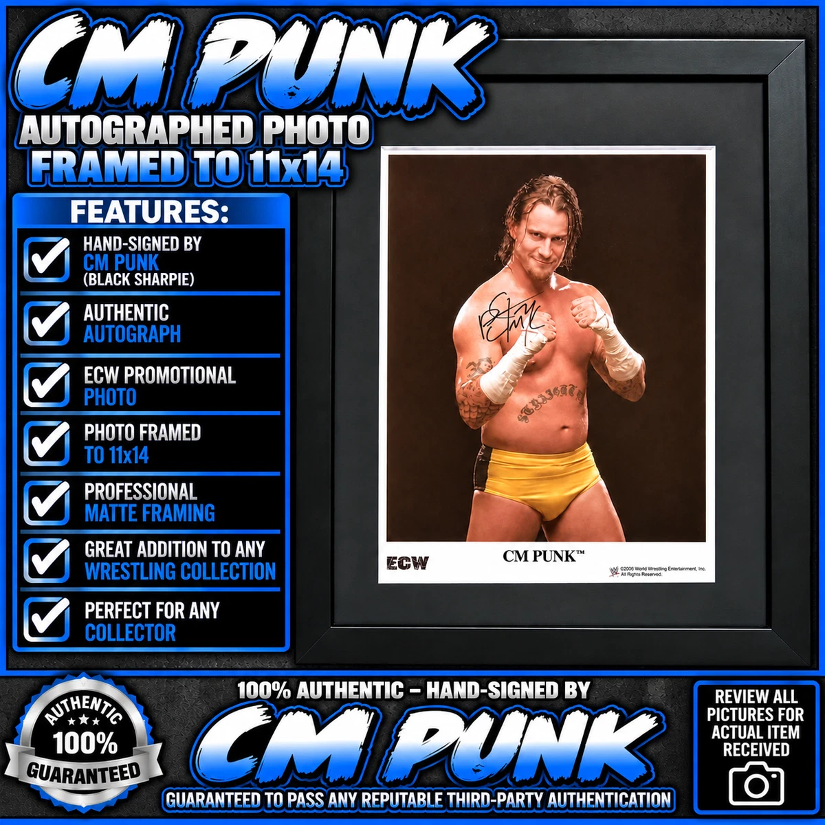 25+ CM Punk Wrestling Original Autographed Photos for sale