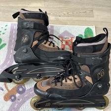K2 Inline Skates UK Size 10 Black & Brown Adjustable Good Condition