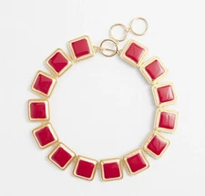 CHICO'S RED PENDANT STATEMENT NECKLACE