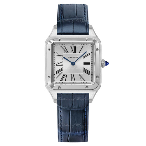 Cartier Santos-Dumont Large Model Quartz Steel Leather 43.5 x 31.4 mm WSSA0085