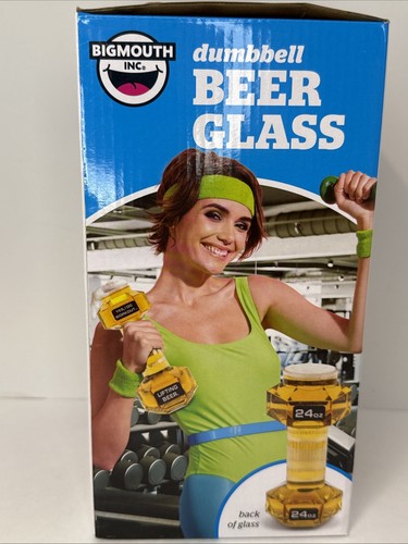 Dumbbell Beer Glass 24oz Novelty Beer Drinking Glass BigMouth Inc. - Picture 4 of 5