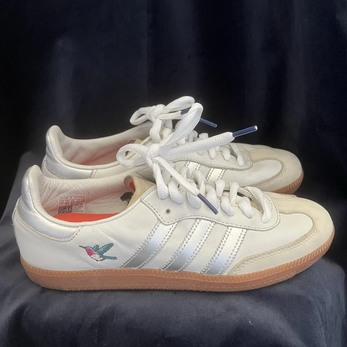 adidas gazelle silver green womens adidas x Wales Bonner MN Samba Suede (Fade Gold/Navy), 8