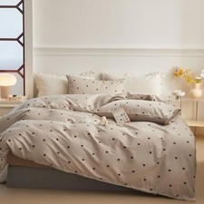 Sedefen Gingham Duvet Cover Set Size, 3 Pieces Brown Queen Brown Gingham Jfs458