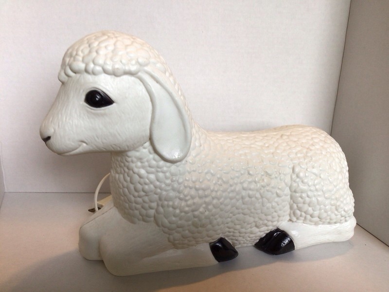 Vintage Grand Venture 14” Christmas Nativity Sheep Lamb Blow Mold