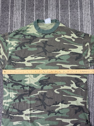 Vintage camouflage Shirt Mens Large Woodland VTG 80s Faded Grunge Army Punk - Picture 6 of 7