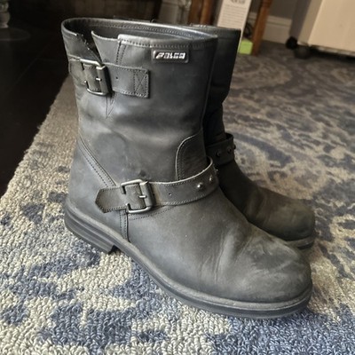 Falco Harness Buckle Boots- Motorcycle - Black Leather- Size Men s 7 Woman s 9