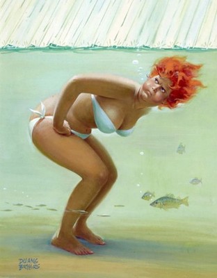 Duane Bryers' plump and pretty Hilda - Underwater 16''X20'' GLOSSY POSTER PRINT
