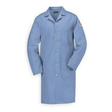 FR Coat Blue Cotton 7oz Bulwark Size L ATPV 7.7 PPE CAT1 NFPA 70E ASTM