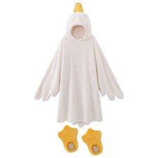 Funny White Goose Pajamas Wearable Blanket Goose Design Sleeping Sweatshirt