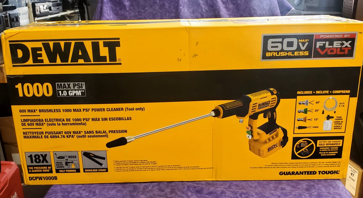 DeWalt DCPW1000B 60V FLEXVOLT 1000 PSI Pressure Washer (Tool-Only
